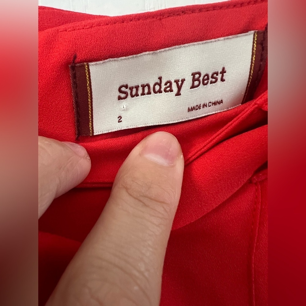 Aritzia Sunday Best Westley Flowy Shorts in Scarlet Red (Size 2) - Picture 8 of 13